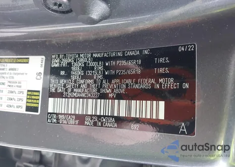 2022 Lexus Rx 350 z USA, uszkodzony, nr VIN 2T2HZMDA4NC343227